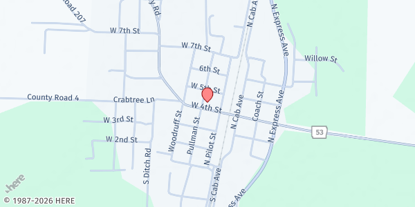 Map showing United Families of America - Bradley at 410 Pullman Ave., Bradley, AR