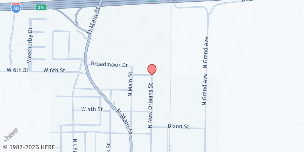 Map showing Broadmoor Baptist Food Pantry at 1302 N. New Orleans Ave., Brinkley, AR
