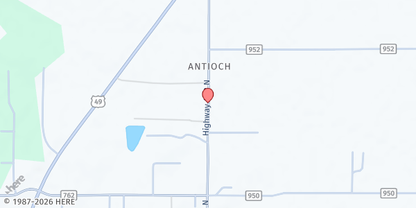 Map showing Brookland Church of Christ at 9664 US-49 Business, Brookland, AR