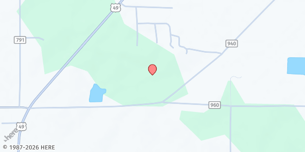 Map showing New Antioch Baptist Church at 429 Co Rd. 960, Brookland, AR