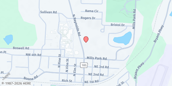 Map showing Blessing Box - Bryant at 508 N Reynolds Rd, Bryant, AR