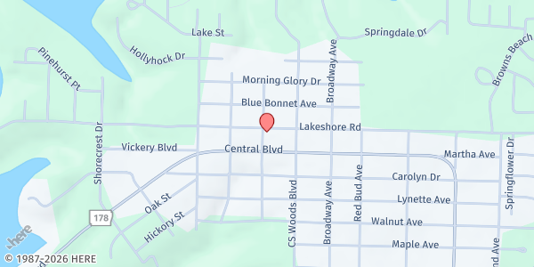 Map showing Bull Shoals Food Pantry at 1013 Lakeshore Drive, Bull Shoals, AR