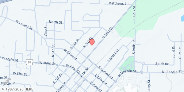 Map showing Cabot Church of Christ at 500 N. 2nd St., Cabot, AR