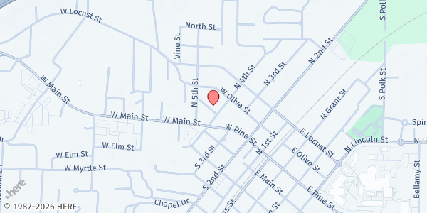 Map showing First C.A.R.E. at 406 W. Pine St., Cabot, AR