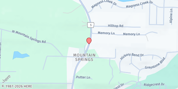 Map showing Mountain Springs Baptist Church - Cabot at 15669 AR-5, Cabot, AR