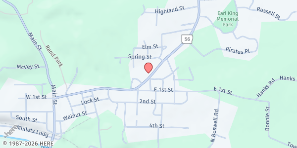 Map showing Calico Rock Food Pantry at 505 AR HWY 56, Calico Rock, AR