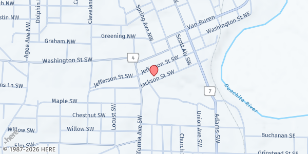 Map showing Divine Antidote Ministries/Heart to Heart at 330 Jackson St SW, Camden, AR