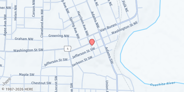 Map showing First United Methodist Church Food Pantry - Main at 223 Jefferson St. SW., Camden, AR