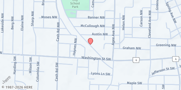 Map showing First United Methodist Church - Gymnasium (Sue's Table) at 223 Jefferson Avenue St SW, Camden, AR