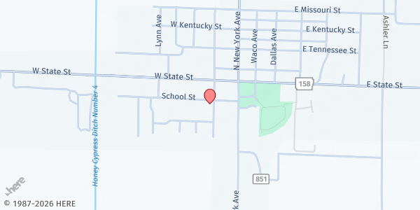 Map showing Caraway Blessing Box at 201 S. San Francisco Ave., Caraway, AR