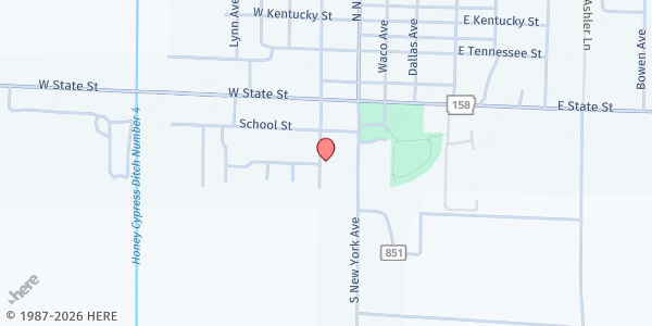 Map showing Caraway Blessing Box at 201 S San Francisco Ave, Caraway, AR