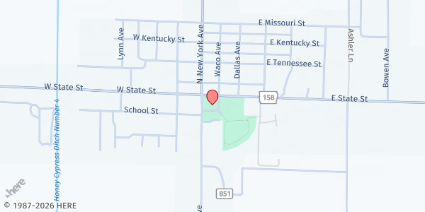 Map showing Caraway Senior Life Center at 102 E. State St., Caraway, AR