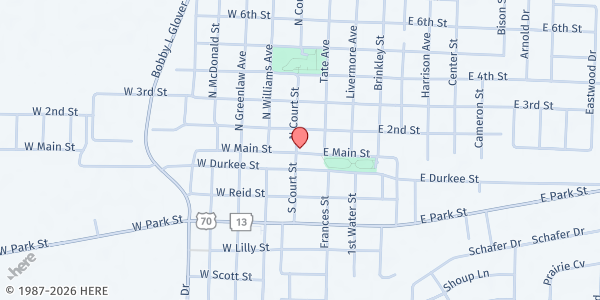 Map showing Immanuel Baptist Church - Carlisle at 104 E Main St, Carlisle, AR