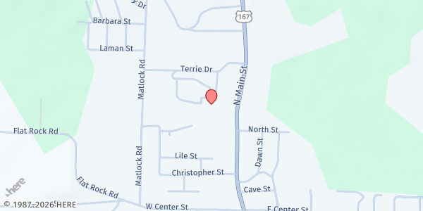 Map showing Cave City 1st Assembly of God Food Pantry at 437 N. Main Street, Cave City, AR