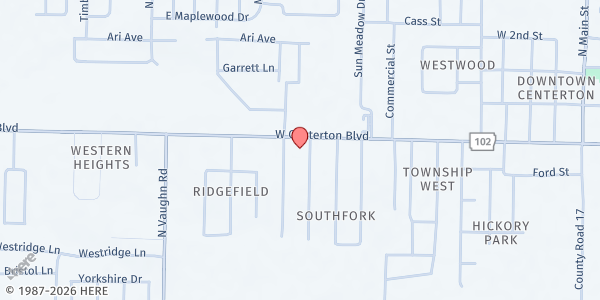 Map showing F2F Pantry - Centerton at 110 Hailey Dr., Centerton, AR