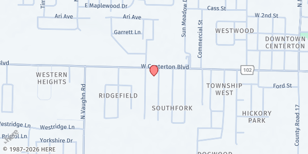 Map showing F2F Pantry - Centerton at 110 Hailey Dr., Centerton, AR