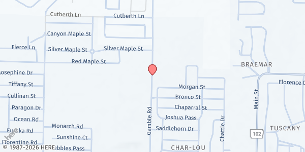 Map showing Gamble Free Little Food Pantry at 10721 Gamble Rd, Centerton, AR