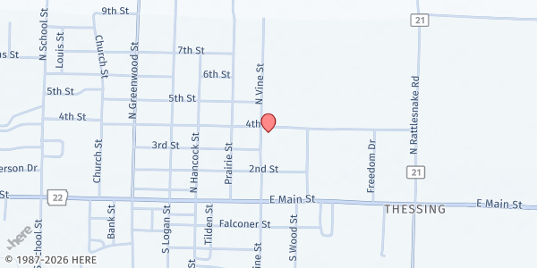 Map showing Charleston Franklin County Senior Center at 222 N. Vine St., Charleston, AR