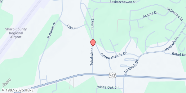 Map showing St. Michael's Catholic Church at 49 Tekakwitha Dr., Cherokee Village, AR