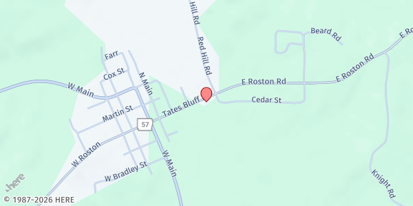 Map showing Chidester Community Church at 161 Tates Bluff Rd, Chidester, AR