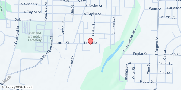 Map showing Clarksville Housing Authority at 605 W. Lucas St., Clarksville, AR