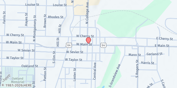 Map showing Project Church at 312 W Main St, Clarksville, AR