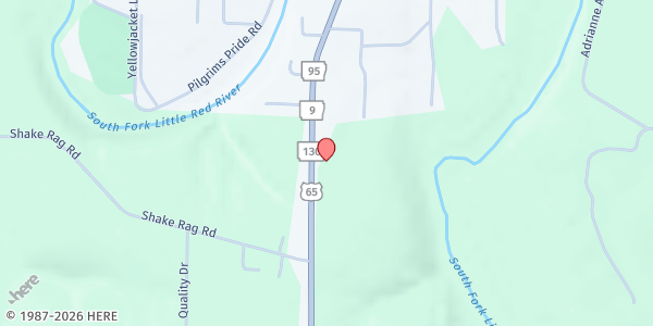 Map showing Van Buren County WRAAA at 1481 Highway 65 S Clinton, Clinton, AR