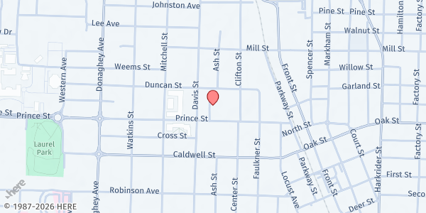 Map showing First UMC - Conway at 1610 Prince St, Conway, AR