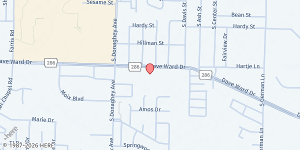 Map showing Soul Food Cafe Mission at 1717 S. Donaghey Ave., Conway, AR