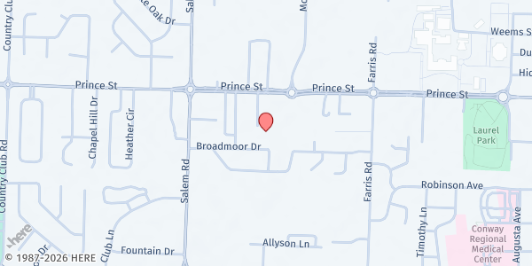 Map showing The Salvation Army Service Center at 950 Carson Cove, Conway, AR
