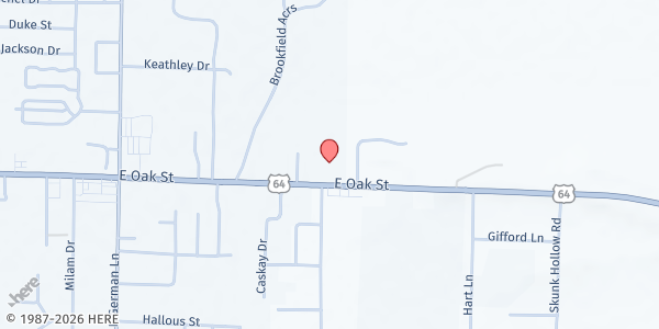Map showing Wesley Bread Basket - Wesley United Methodist Church at 2310 E. Oak St., Conway, AR