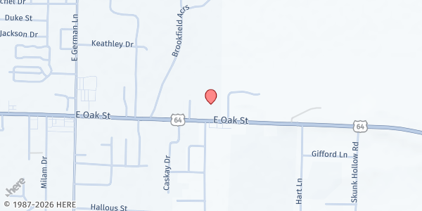 Map showing Wesley UMC at 2310 E Oak St, Conway, AR