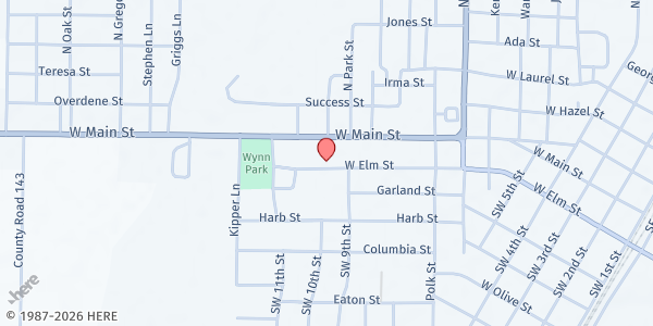 Map showing Corning Senior Wellness Center at 1403 W. Main St., Corning, AR