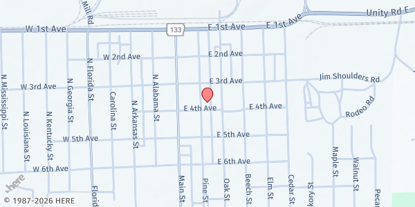 Map showing Greater Crossett Area Food Pantry at 309 Pine St, Crossett, AR
