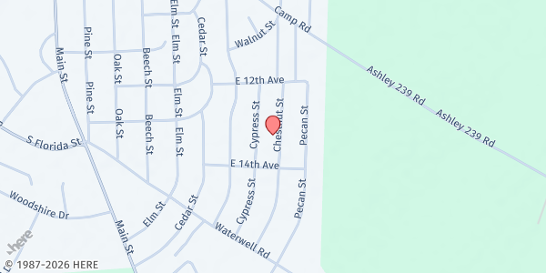 Map showing The Salvation Army - Crossett at 1302 Chestnut St., Crossett, AR