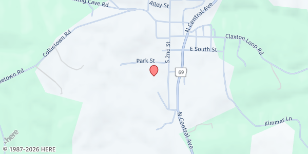 Map showing Cushman UMC at 45 Park St, Cushman, AR