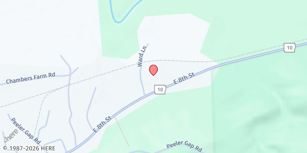 Map showing Danville First Assembly Of God at 2909 AR-10, Danville, AR