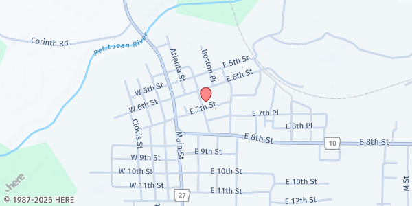 Map showing Danville United Methodist Church at 301 E 7th St, Danville, AR