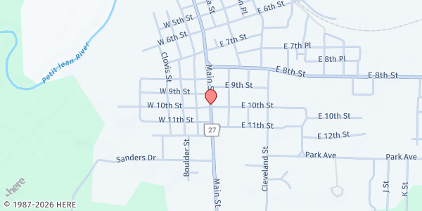 Map showing First Baptist Church - Danville at 1009 Main St., Danville, AR