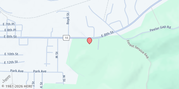 Map showing St Andrew's Catholic Church at 1810 E 8th St, Danville, AR