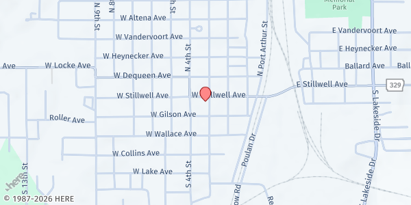 Map showing Lillies Pad at 301 W. Stillwell Ave., De Queen, AR