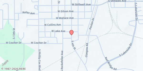 Map showing Mary and Martha Center at 519 S. 4th St., De Queen, AR