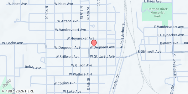 Map showing The Salvation Army - Dequeen at 223 W. Stillwell Ave., De Queen, AR