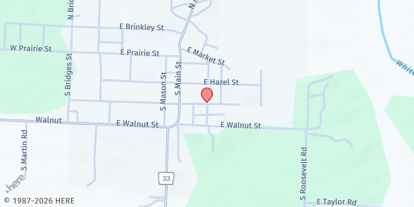 Map showing Friendly Chapel Devalls Bluff at 208 Center St., De Valls Bluff, AR