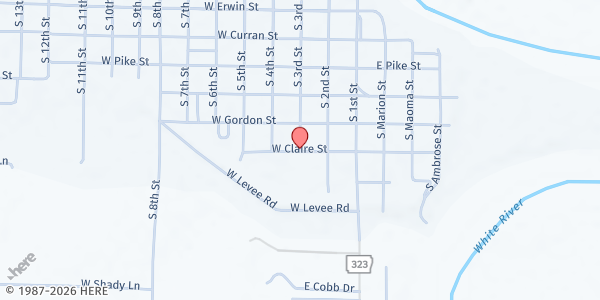 Map showing Des Arc City Hall at 107 S. 3rd St., Des Arc, AR