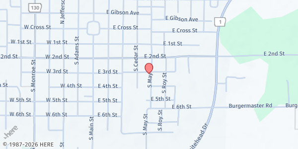 Map showing The Redeemed COGIC Pantry at 422 East Third Street, Dewitt, AR