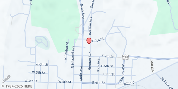 Map showing First Assembly of God - Food Pantry at 809 Herman Ave., Dierks, AR