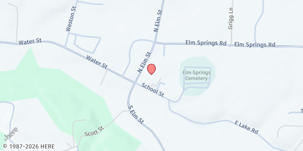 Map showing Soul Food Pantry at 118 N. Elm St., Elm Springs, AR