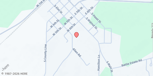 Map showing United Christian Church of Emmet at 407 W 4th St., Emmet, AR