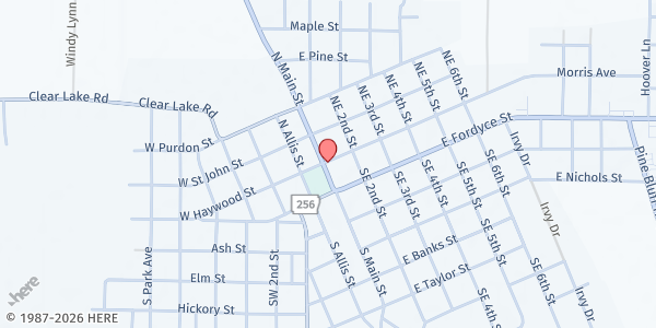 Map showing East Macedonia Baptist Church at 101 A St., England, AR